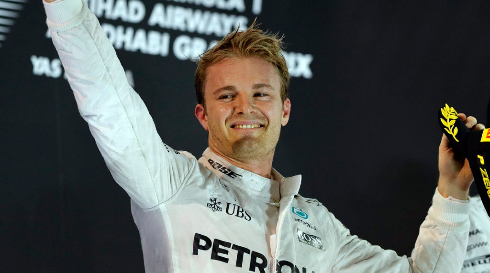 Nico Rosberg, en el podio de Abu Dabi