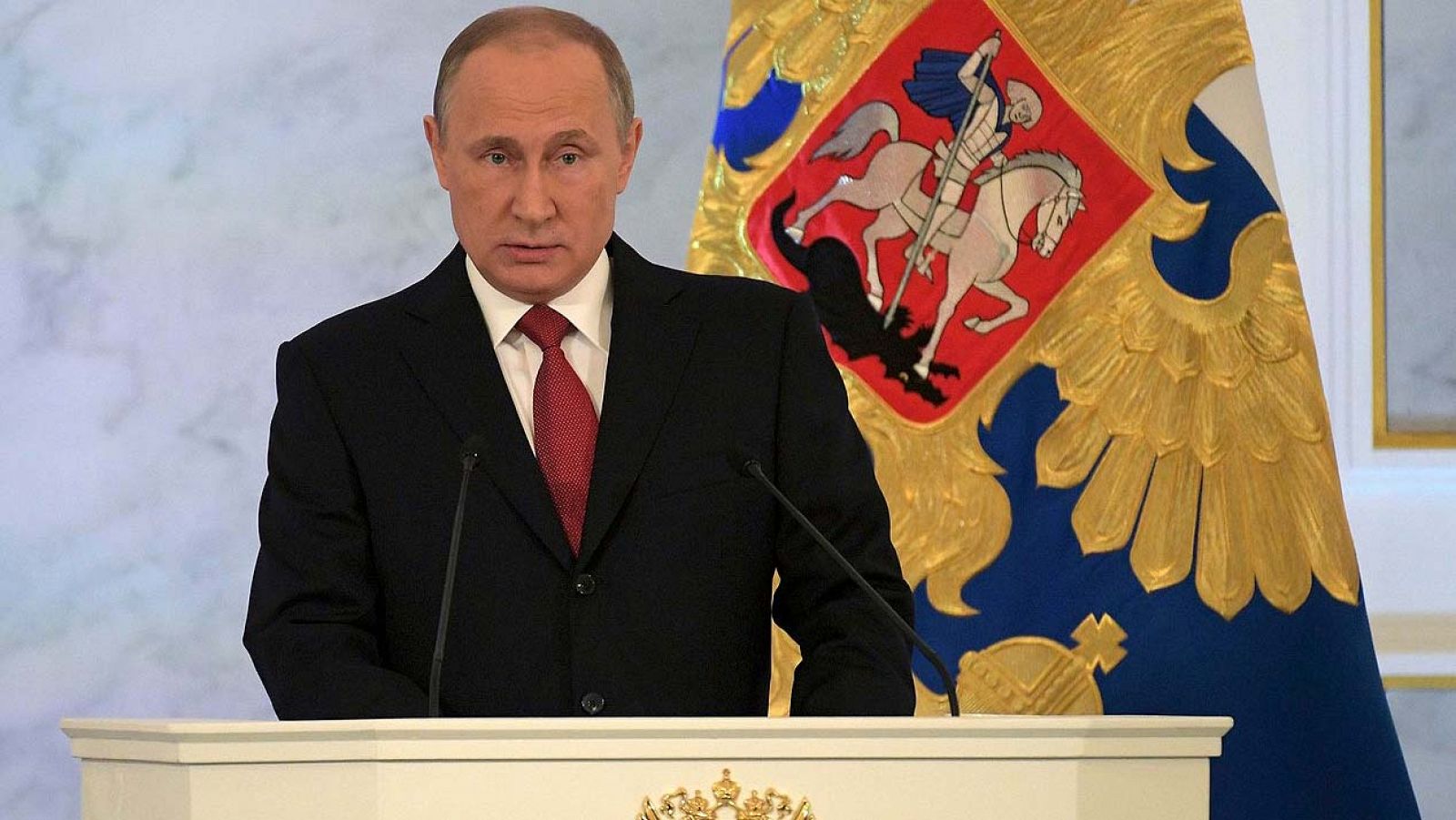 El presidente ruso, Vladimir Putin, durante su discurso anual del estado de la nación