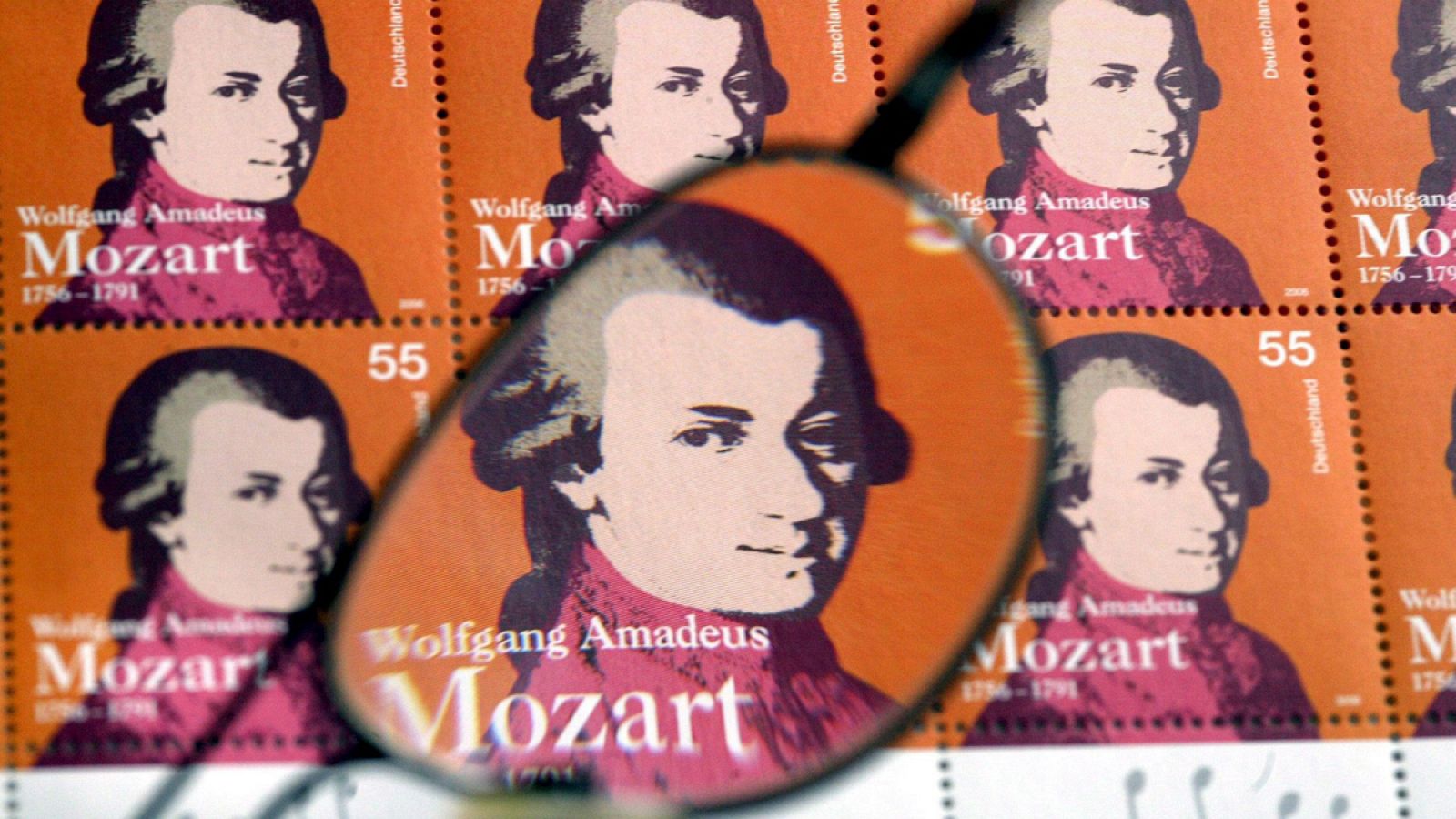 Sello conmemorativo del 250 aniversario del nacimiento de Mozart