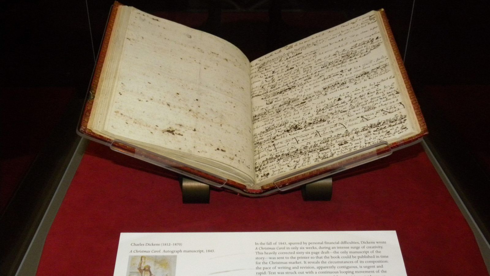 Manuscrito original del libro "Cuento de Navidad", de Charles Dickens.