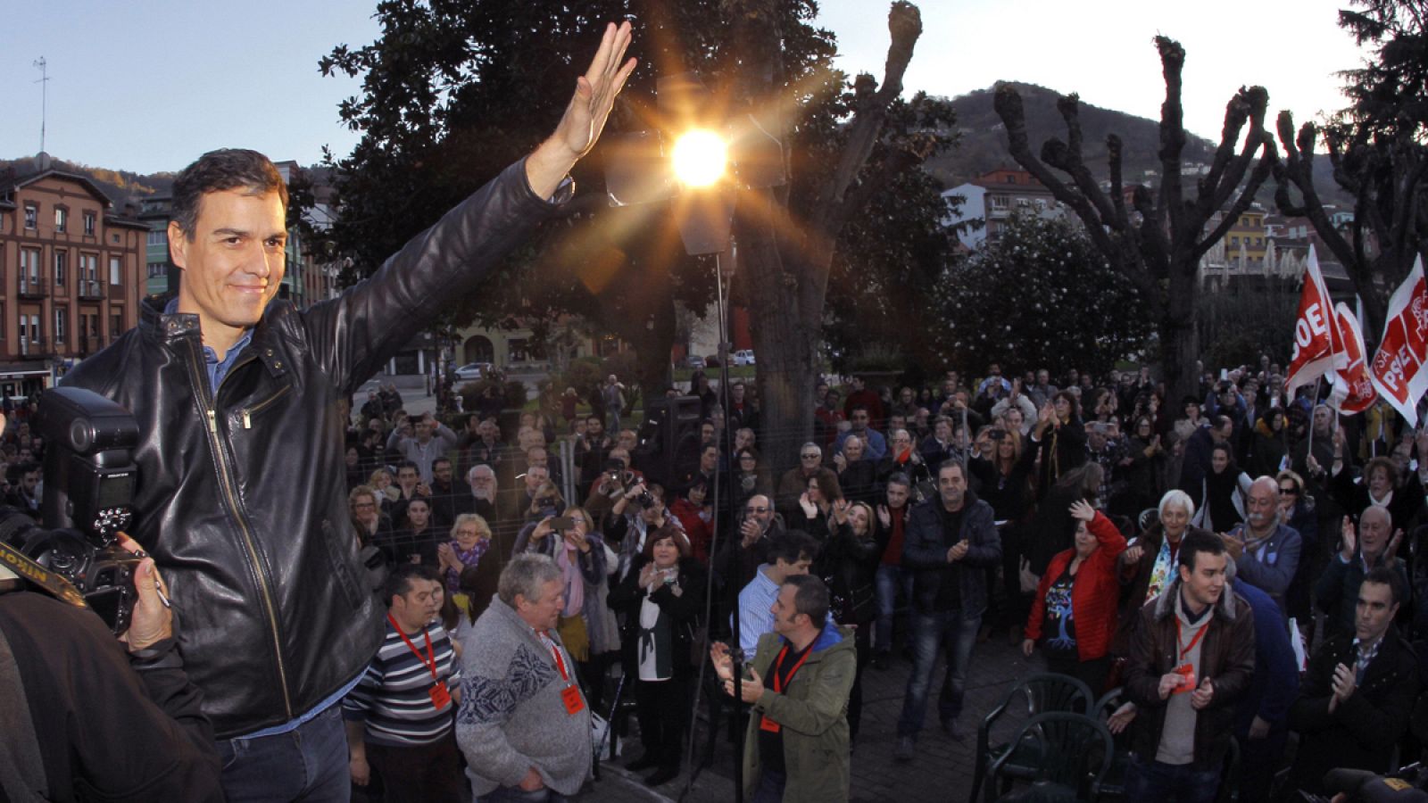 Acto de Pedro Sánchez en El Entrego, Asturias.