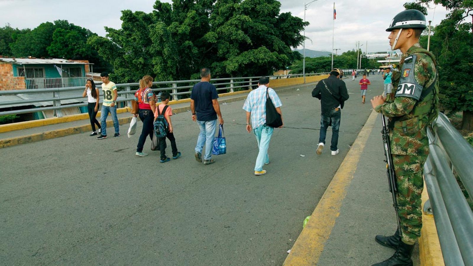 Imagen de la frontera entre Venezuela y Colombia en la ciudad de Cucutá