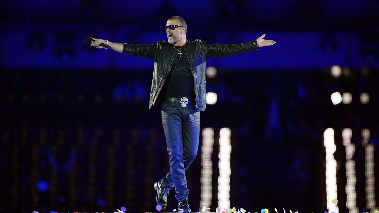 George Michael en agosto 2012  durante la ceremonia de clausura de los Juegos Olímpicos de Londres.