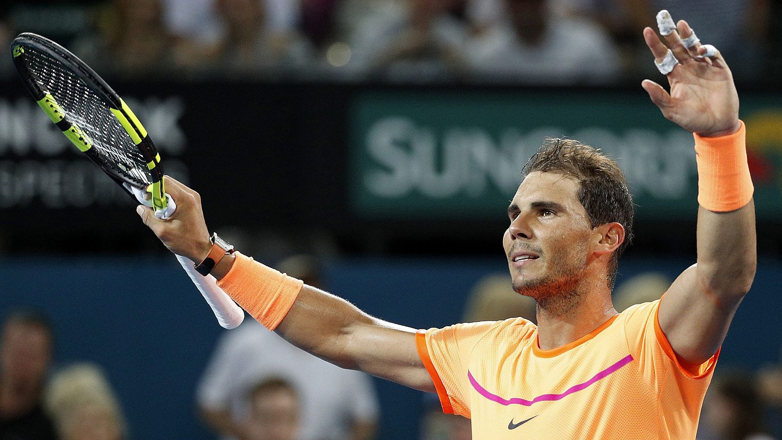 Rafael Nadal celebra su victoria ante el ucraniano Alexandr Dolgopolov