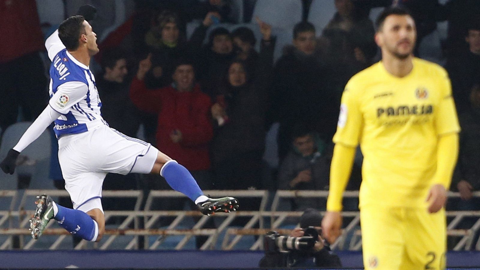 Willian José celebra su gol ante el Villarreal