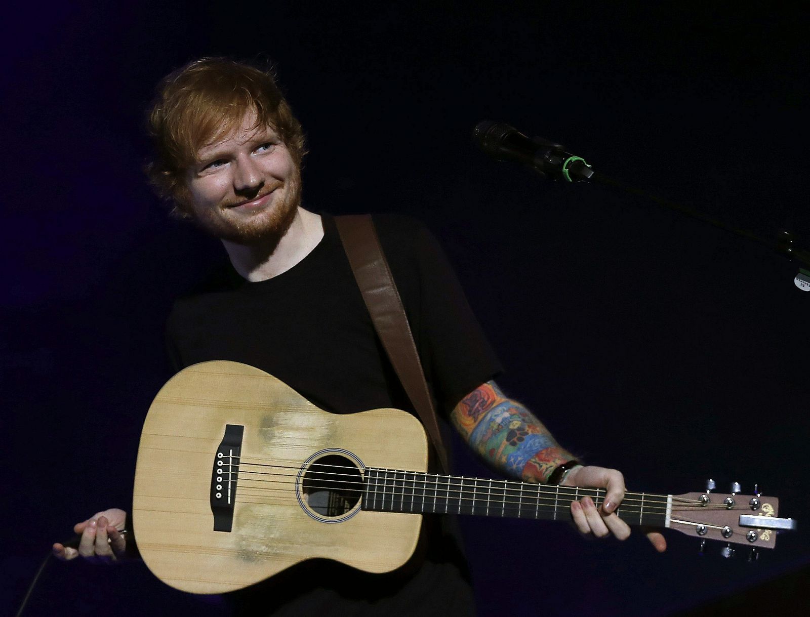 El británico Ed Sheeran, durante el concierto que ofreció en Palacio de los Deportes de Madrid en 2014