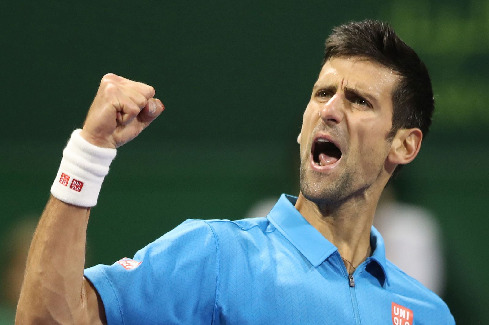 Djokovic celebra un punto en la final ante Murray