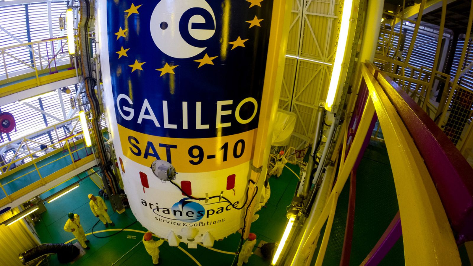 Imagen de archivo de un cohete Soyuz, poco antes de poner en órbita uno de los satélites del sistema Galileo.