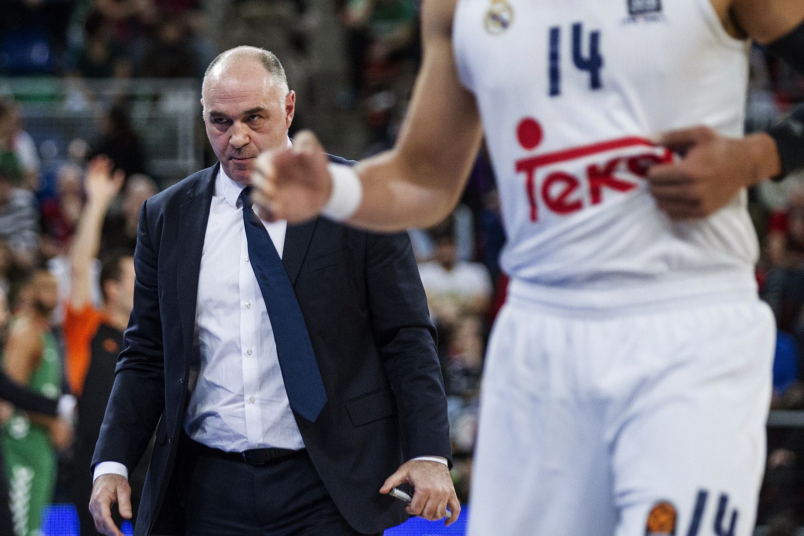 Laso, durante el partido en Vitoria