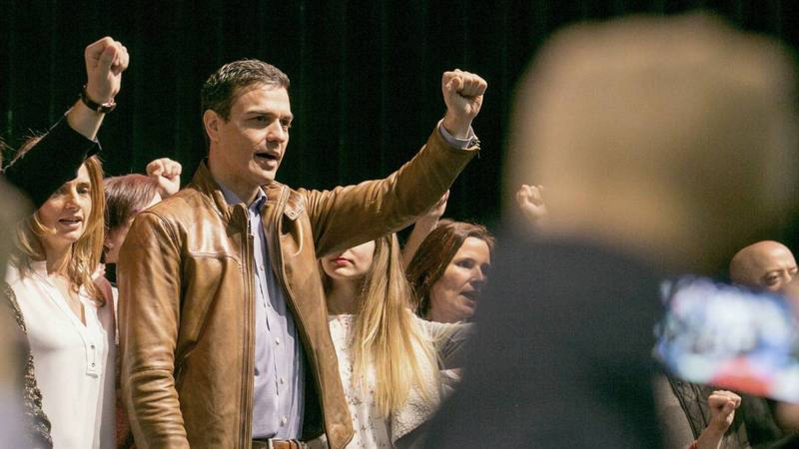 El socialista Pedro Sánchez, en un acto en Zaragoza.