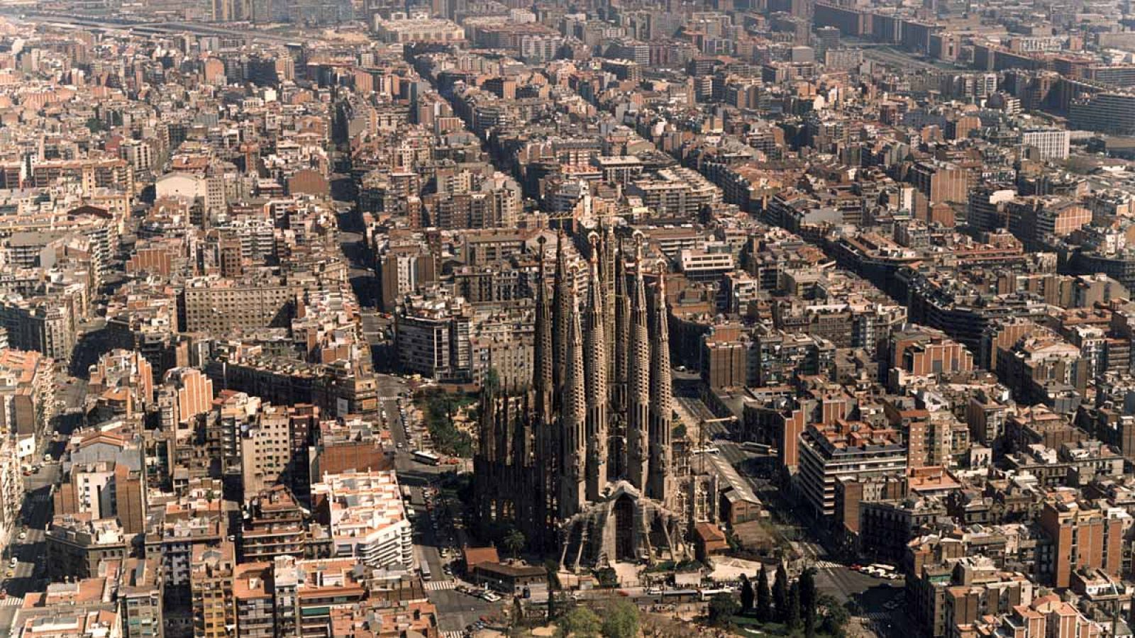 Vista aérea de la ciudad de Barcelona.