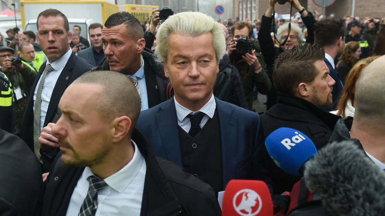  El líder ultraderechista holandés Geert Wilders durante su inicio de campaña electoral.