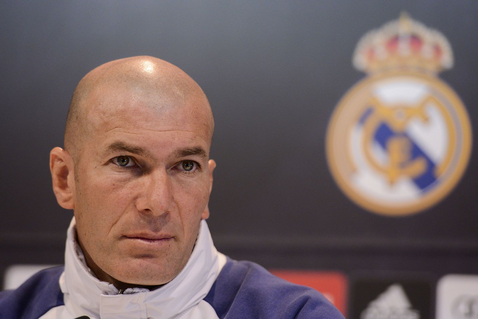 El entrenador del Real Madrid, Zinedine Zidane, durante la rueda de prensa.