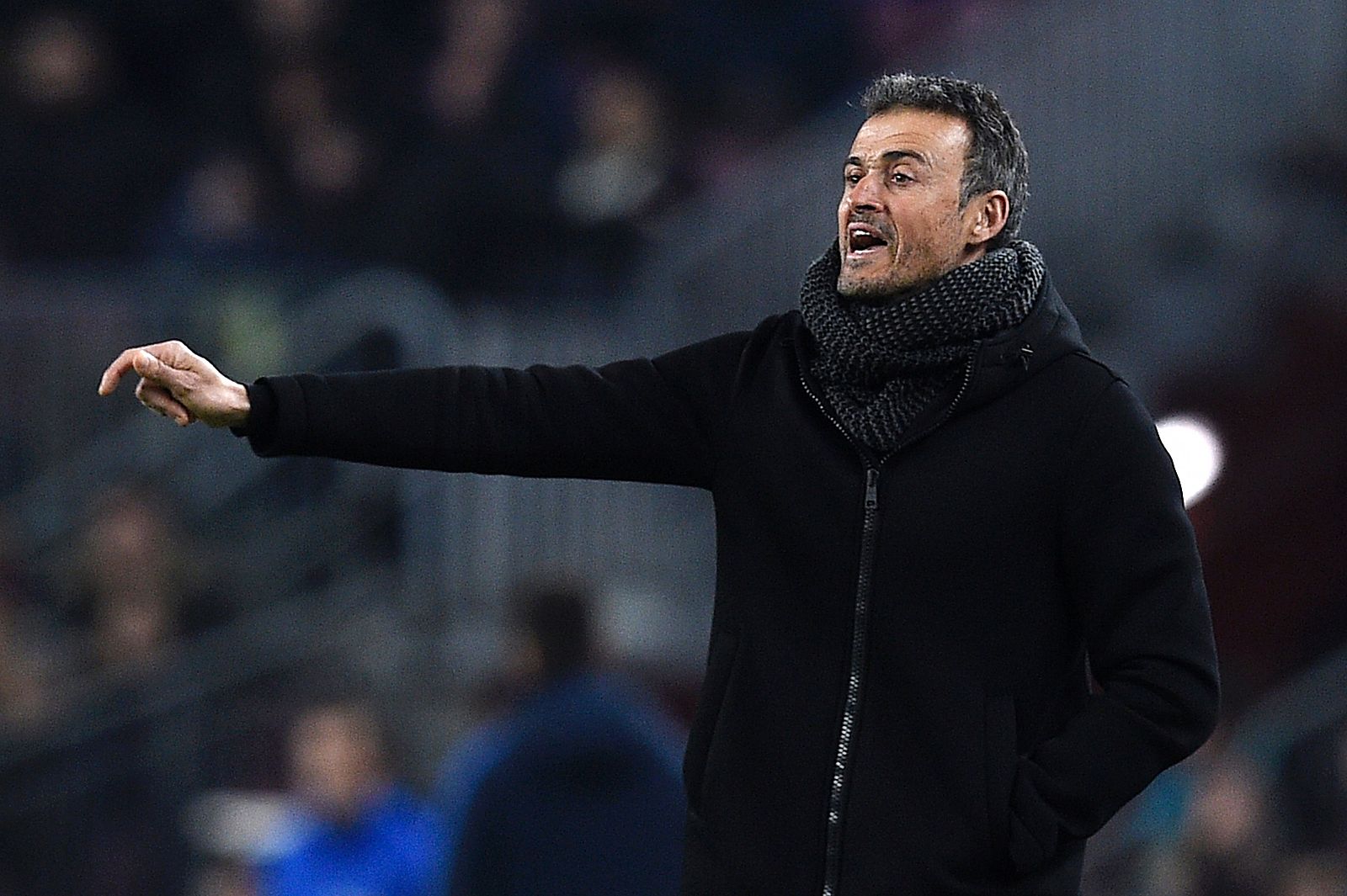 Luis Enrique, en el banquillo del Camp Nou.