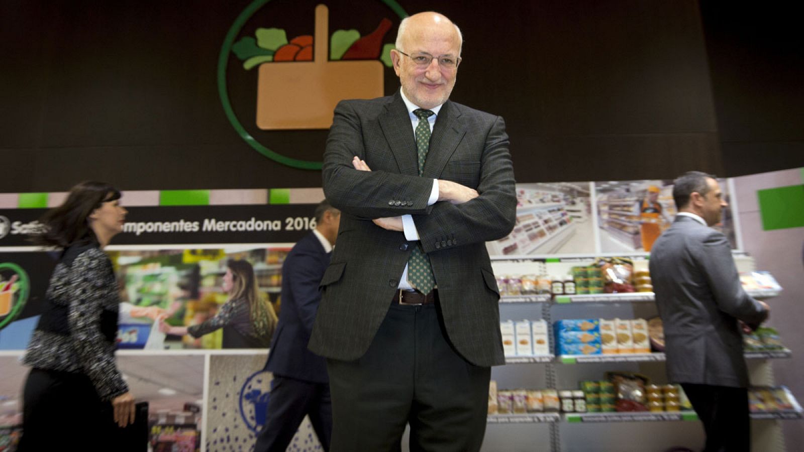 El presidente de Mercadona, Juan Roig, durante la presentación de los resultados de la compañía de 2016.