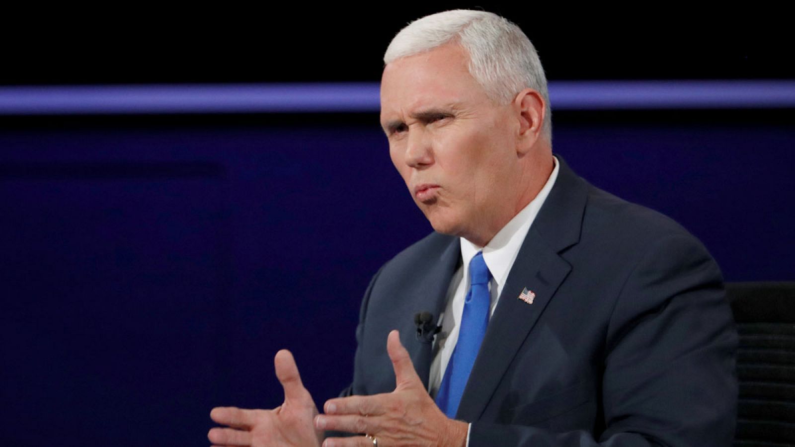 Pence durante un debate en octubre de 2016.