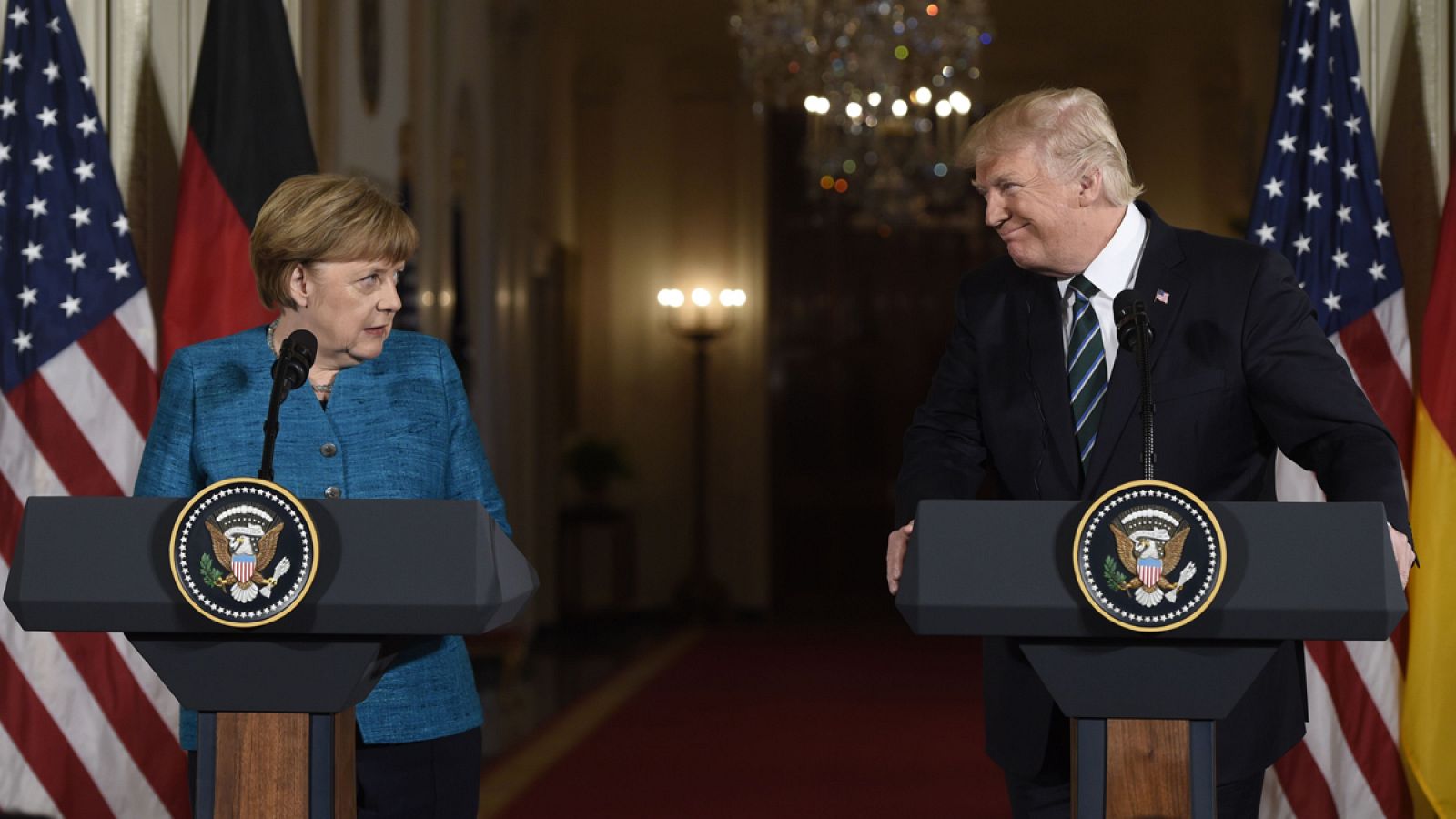 Donald Trump y Angela Merkel