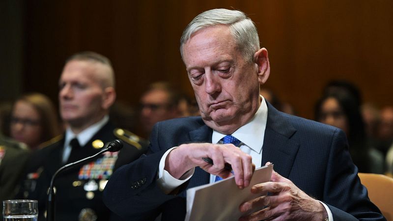 El secretario de Defensa de EE.UU., James Mattis, el pasado 22 de marzo de 2017.