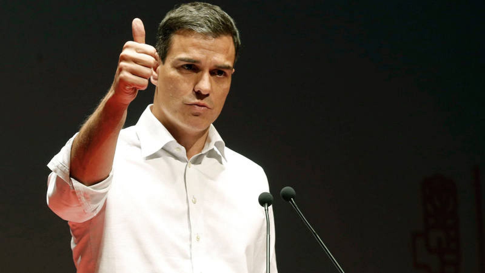 Pedro Sánchez, en un acto de la precampaña de las primarias socialistas en Las Palmas de Gran Canaria
