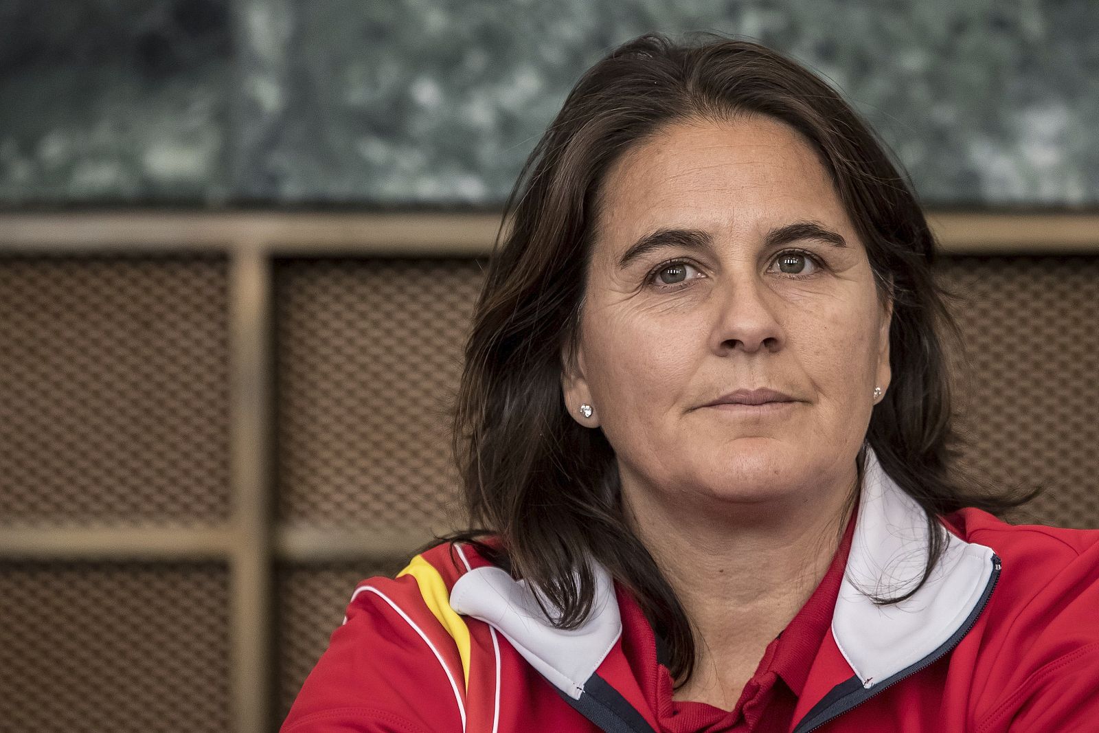 La capitana del equipo español, Conchita Martínez.