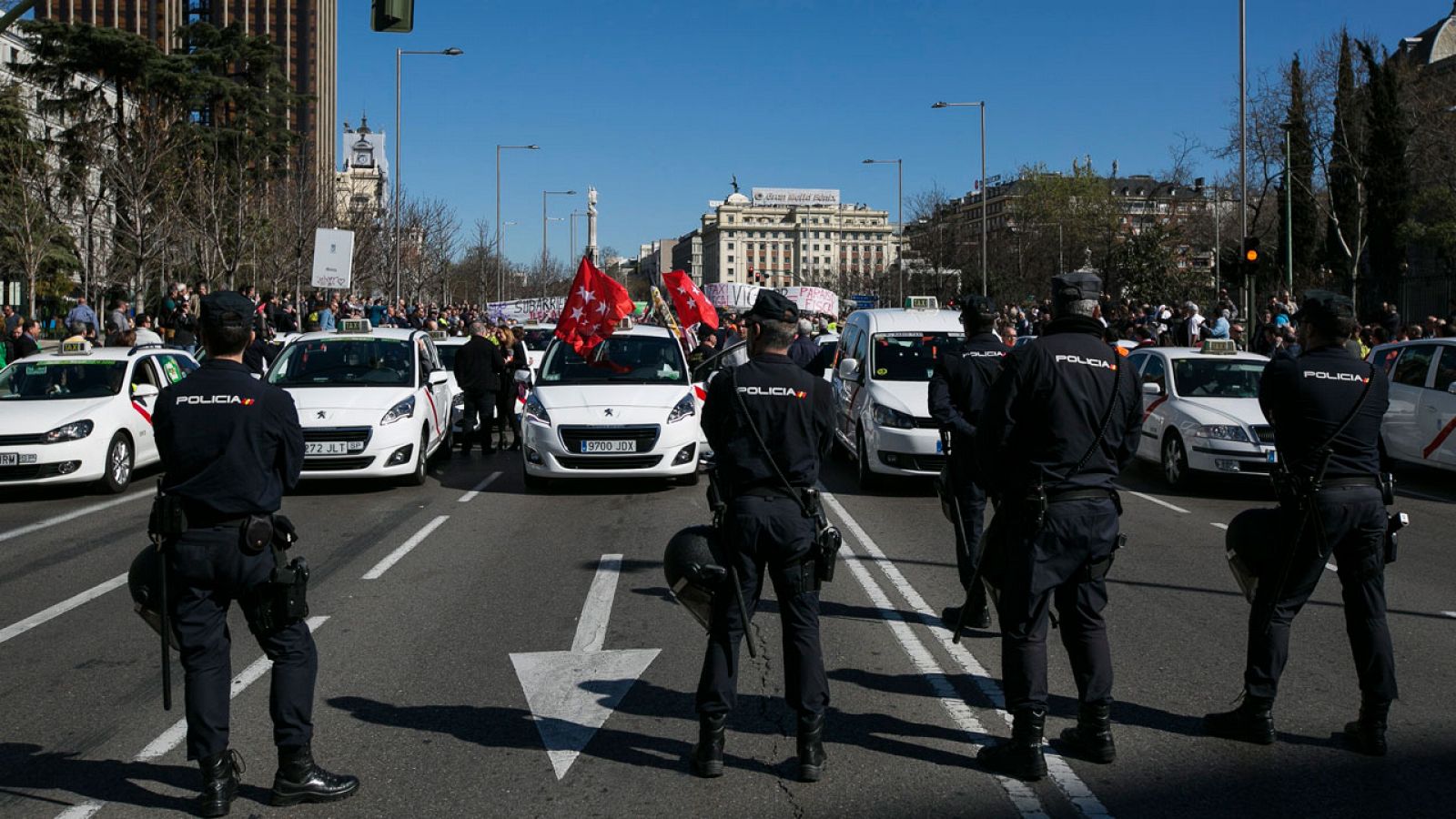 Imagen de archivo de una manifestación de taxistas en Madrid