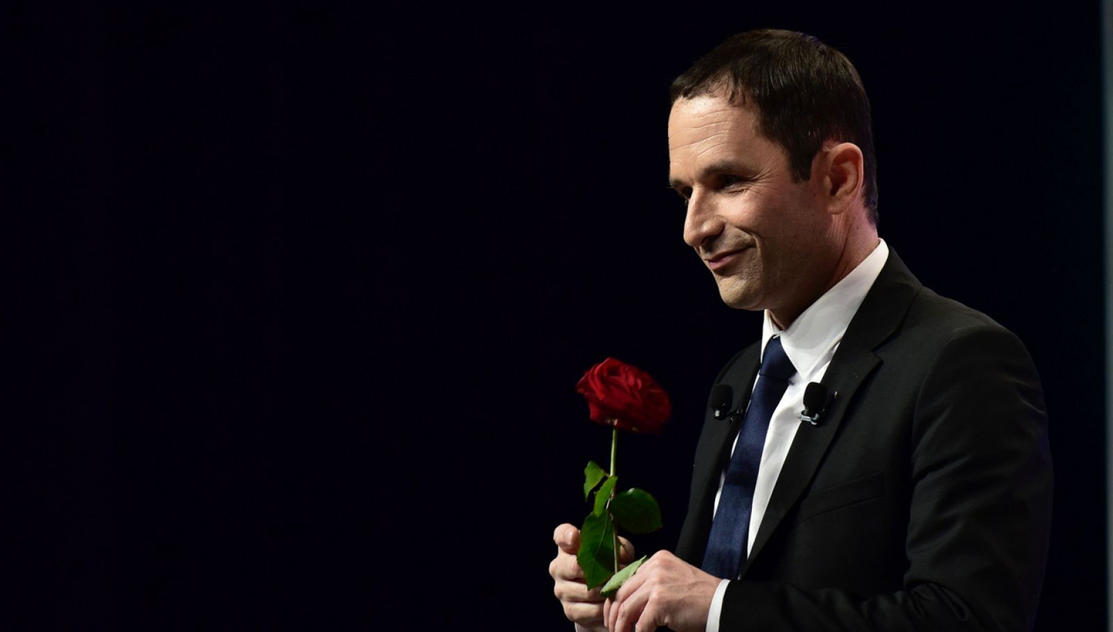 El candidato del gobernante Partido Socialista, Benoît Hamon, durante un mitin en Maxéville.