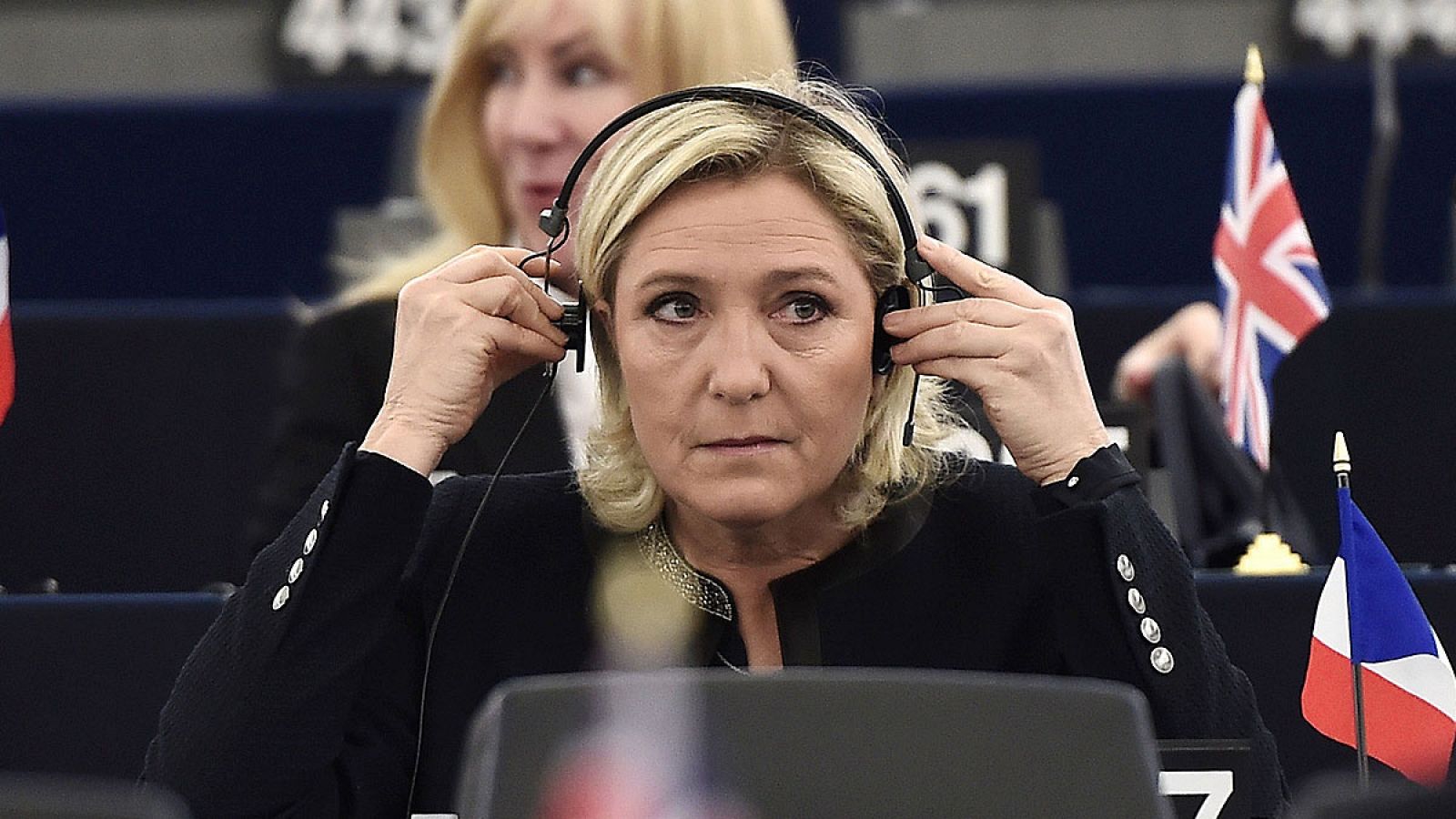 La líder francesa del Frente Nacional, Marine Le Pen, en una sesión del Parlamento Europeo.