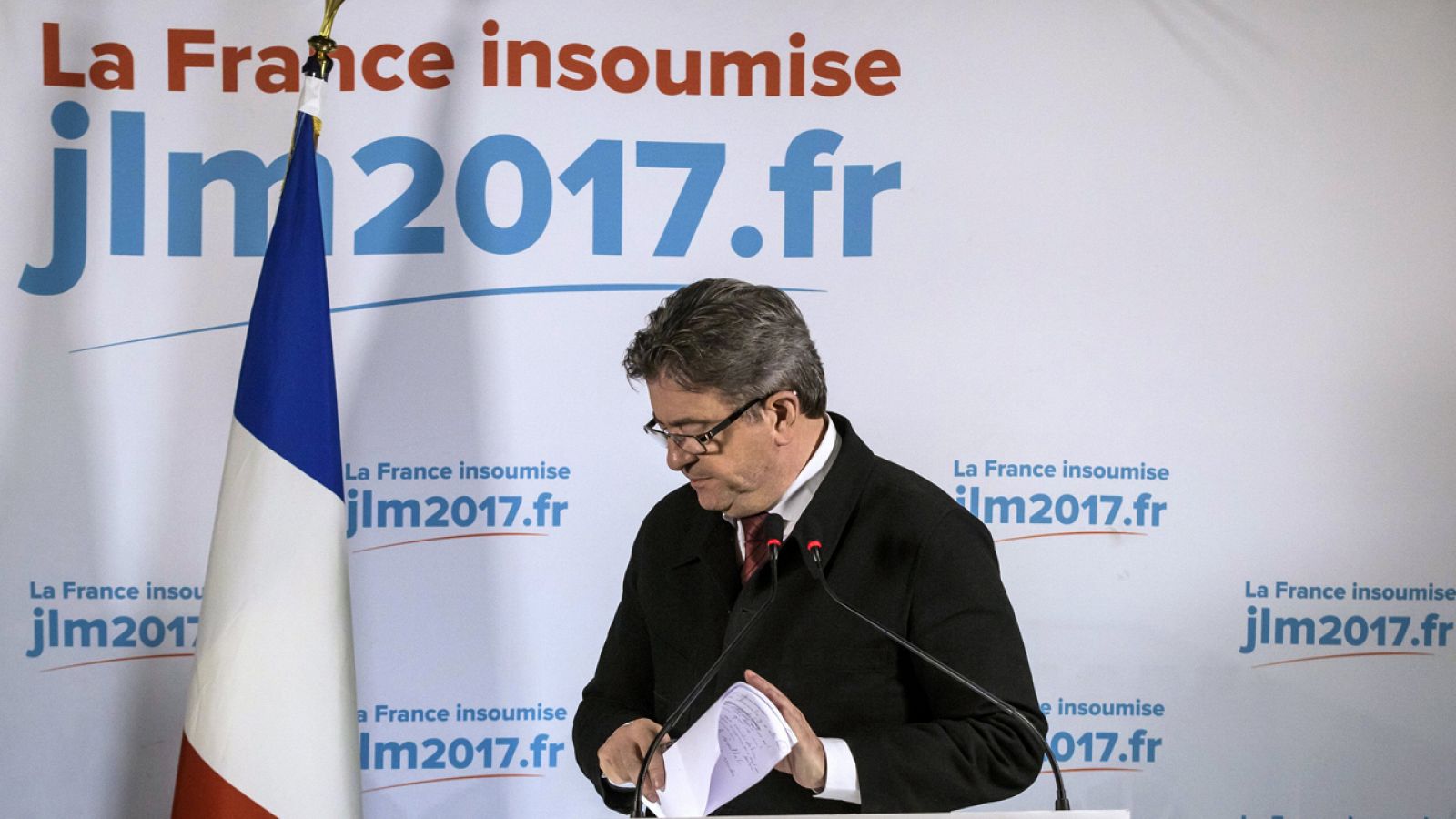 Imagen de archivo del candidato de La Francia Insumisa, Jean-Luc Melénchon.