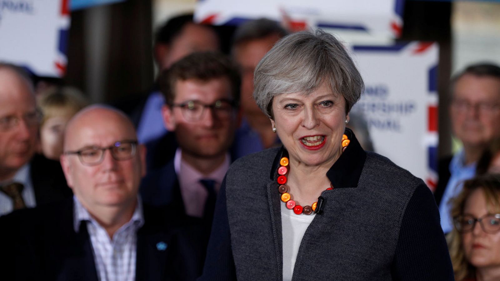 Theresa May durante un acto en Bristol el martes 2 de mayo de 2017.