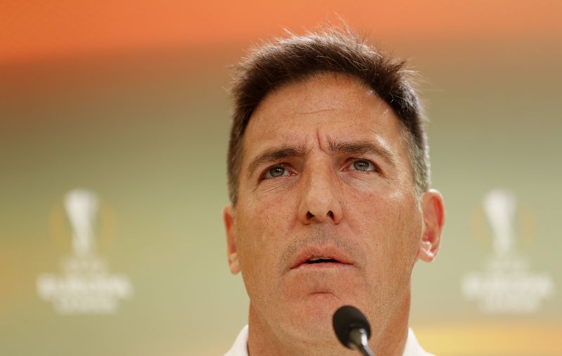 Eduardo Berizzo, en la rueda de prensa previa al partido contra el ManU