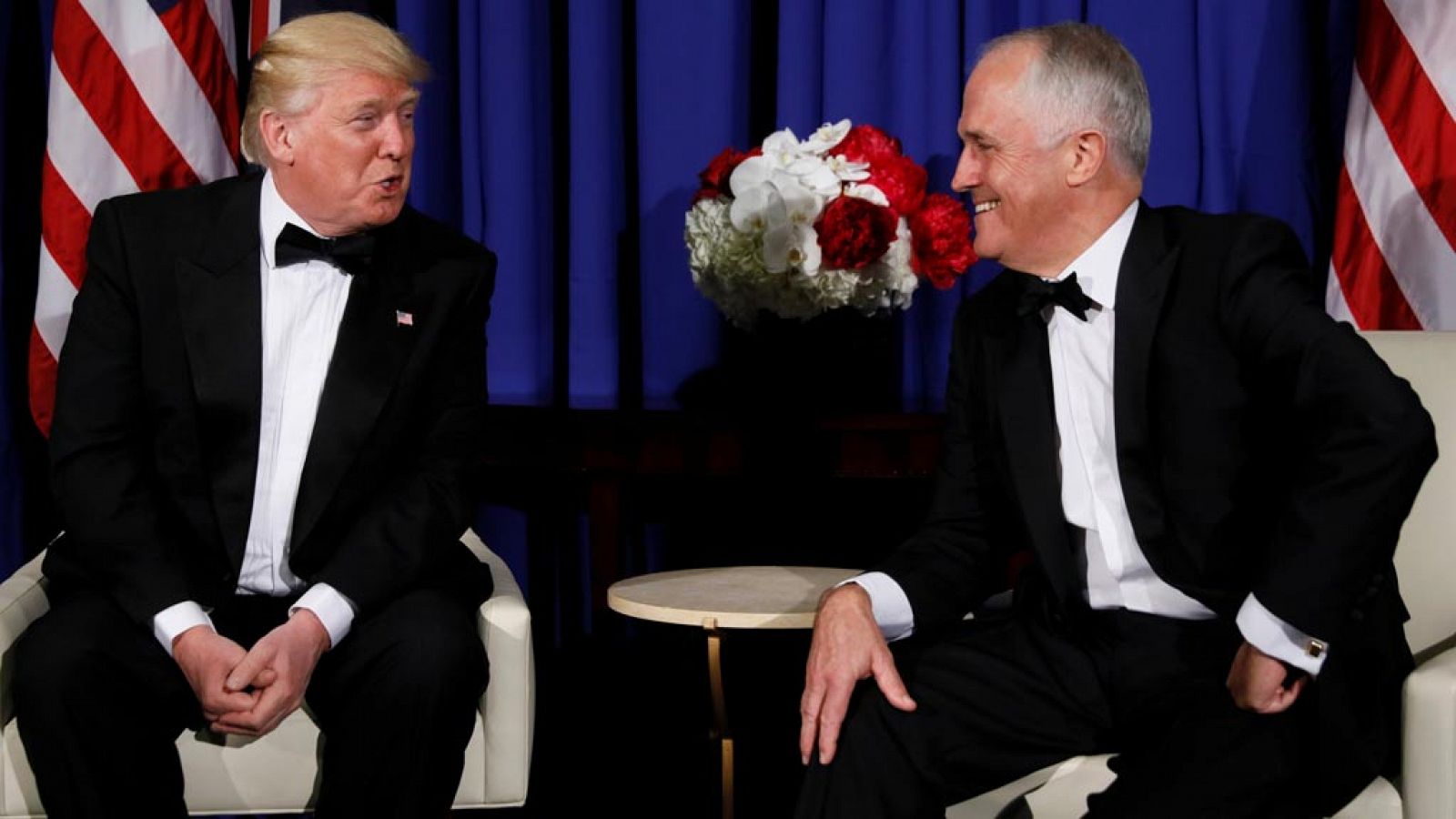 El presidente de EE.UU., Donald Trump, junto al primer ministro de Australia, Malcolm Turnbull