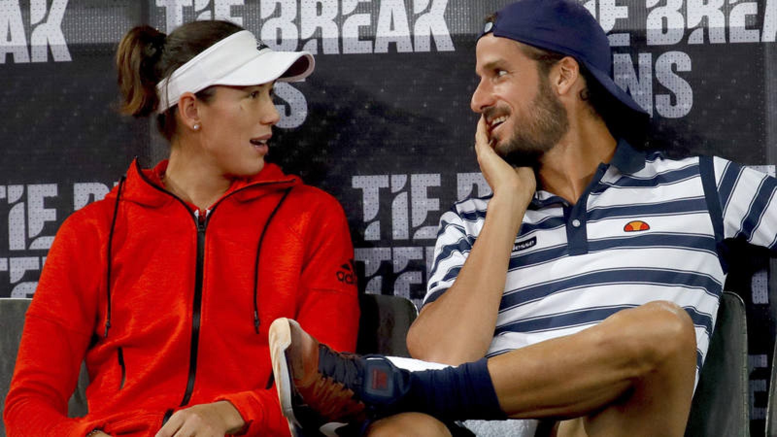 Garbiñe Muguruza, junto a Feliciano López en el Tie Break Tens
