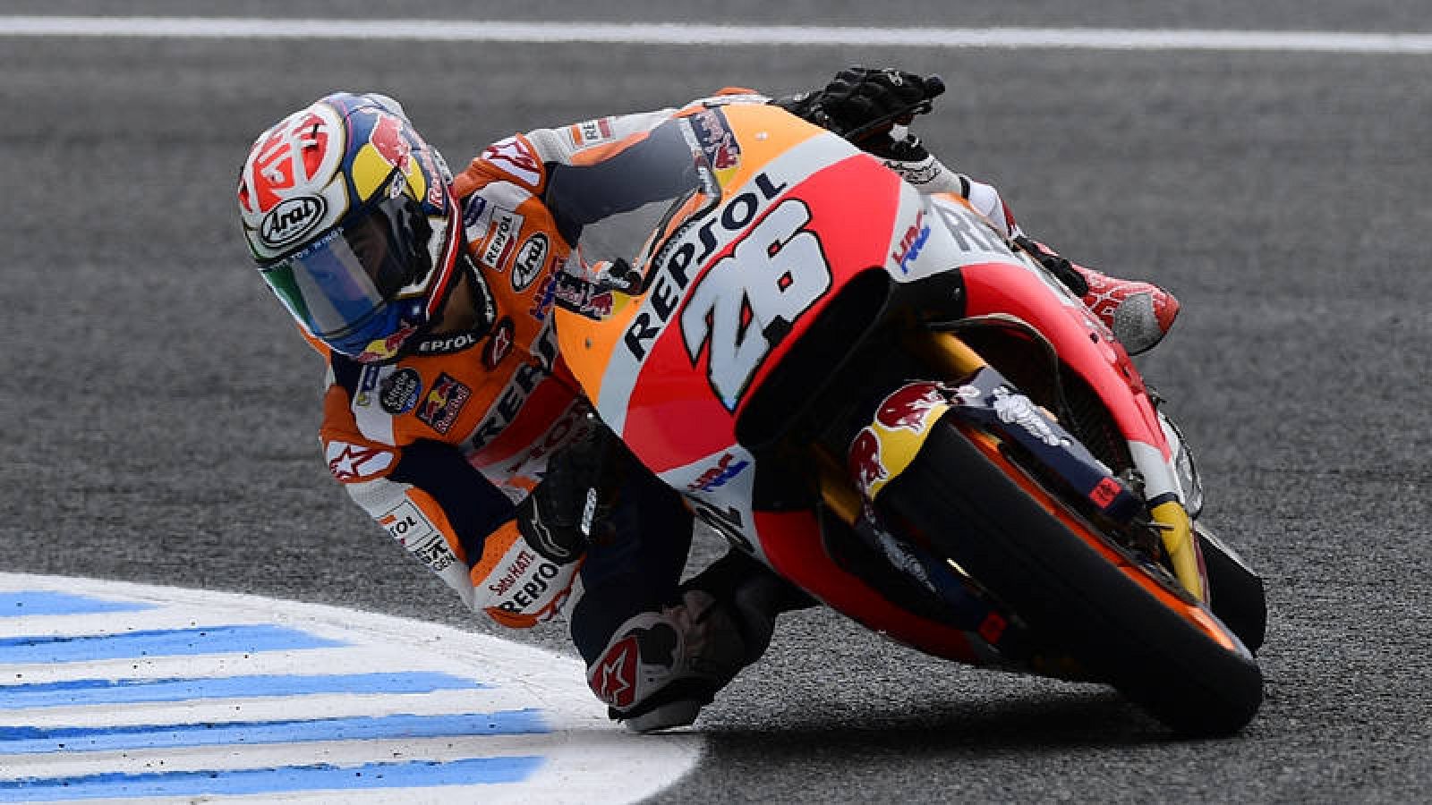 Pedrosa, en los entrenamientos libres de Jerez.