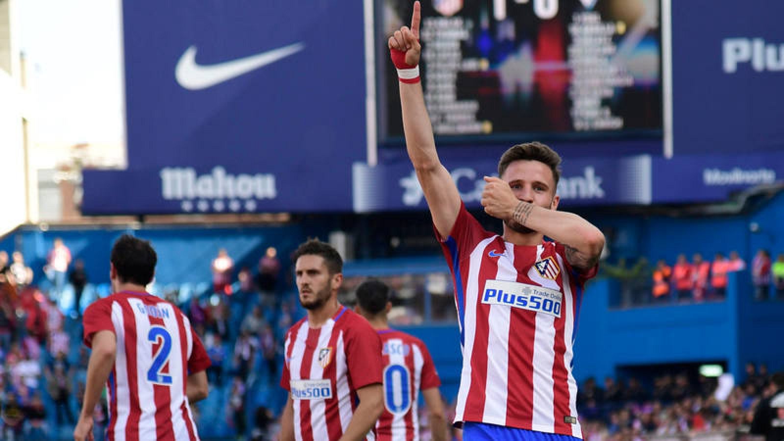  Saúl celebra el 1-0 ante el Eibar