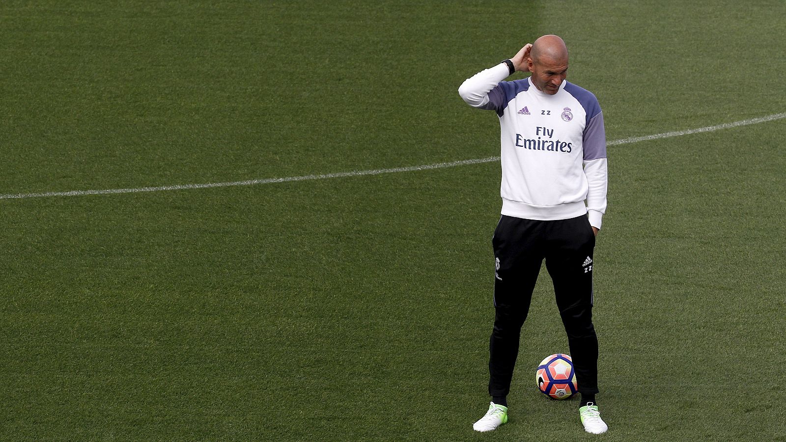 Zinedine Zidane durante un entrenamiento.