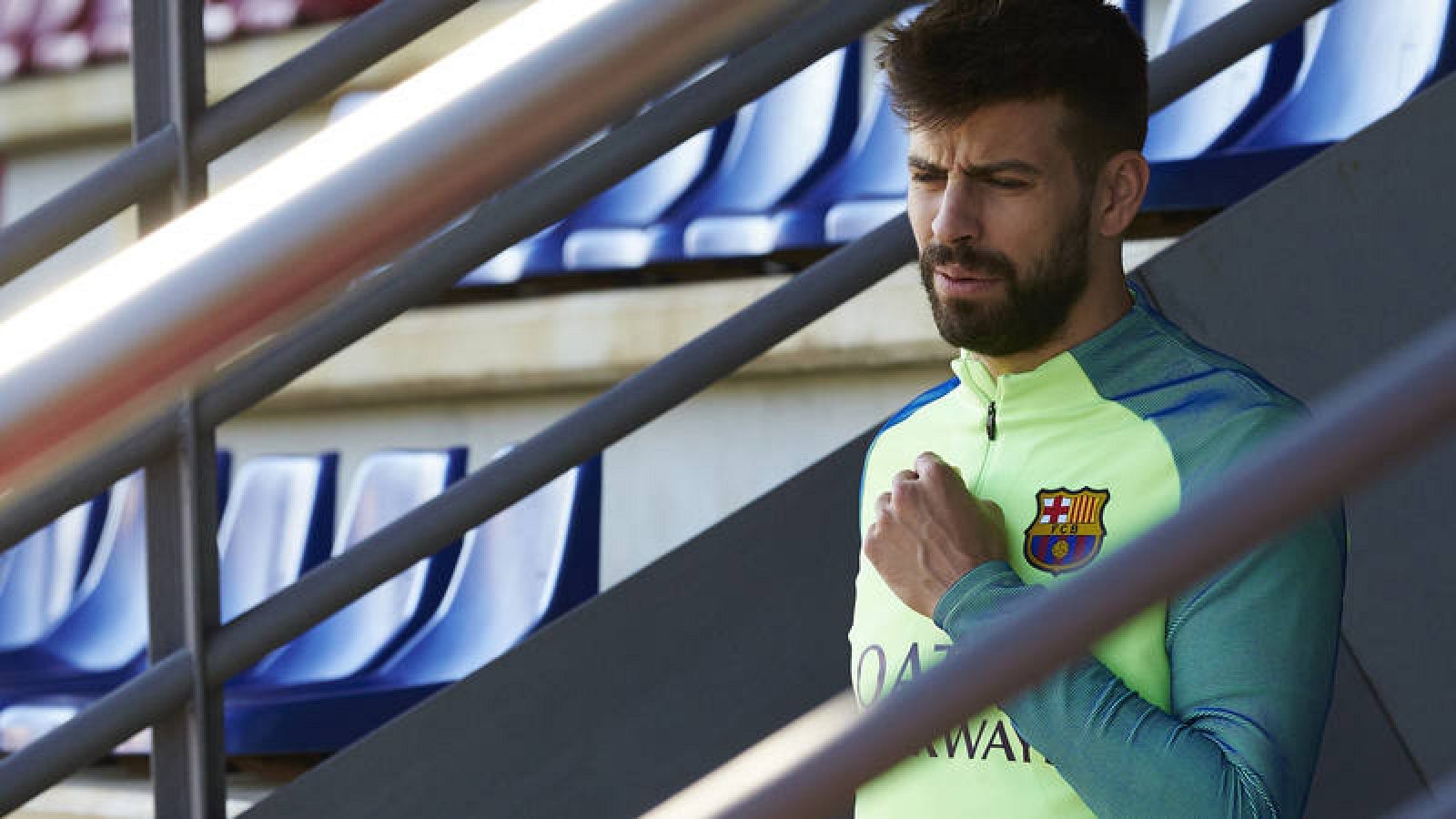 Gerard Piqué, en un entrenamiento.