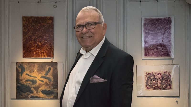 Alfredo Caral en la exposición 'Cosmos' que hizo en Madrid en 2017.