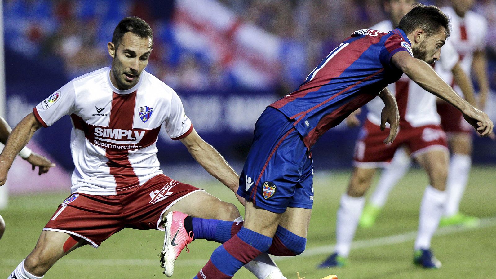 Imagen del Levante - Huesca, en el que los aragoneses han confirmado su puesto de promoción