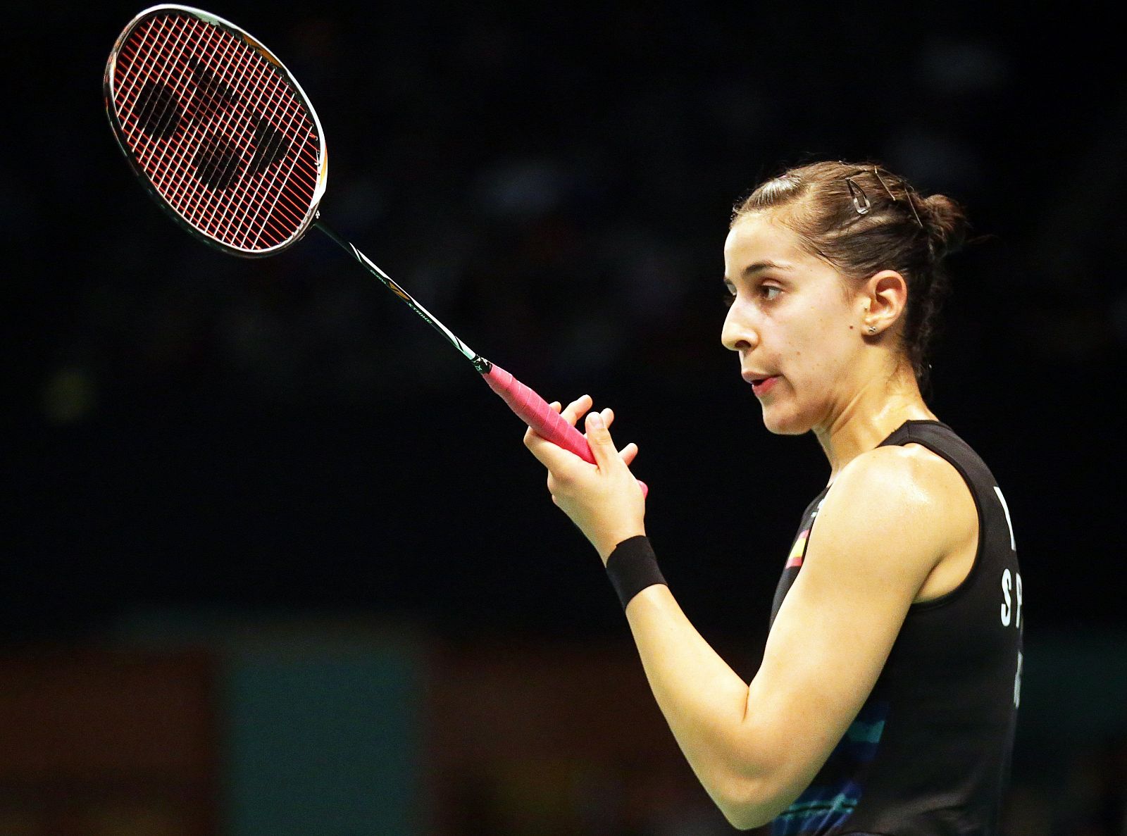 Carolina Marín durante su partido ante la china Chen Xiaoxin.