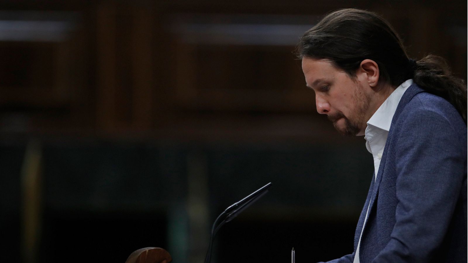 El líder de Podemos, Pablo Iglesias, candidato a la Presidencia del Gobierno en la moción de censura presentada por Unidos Podemos