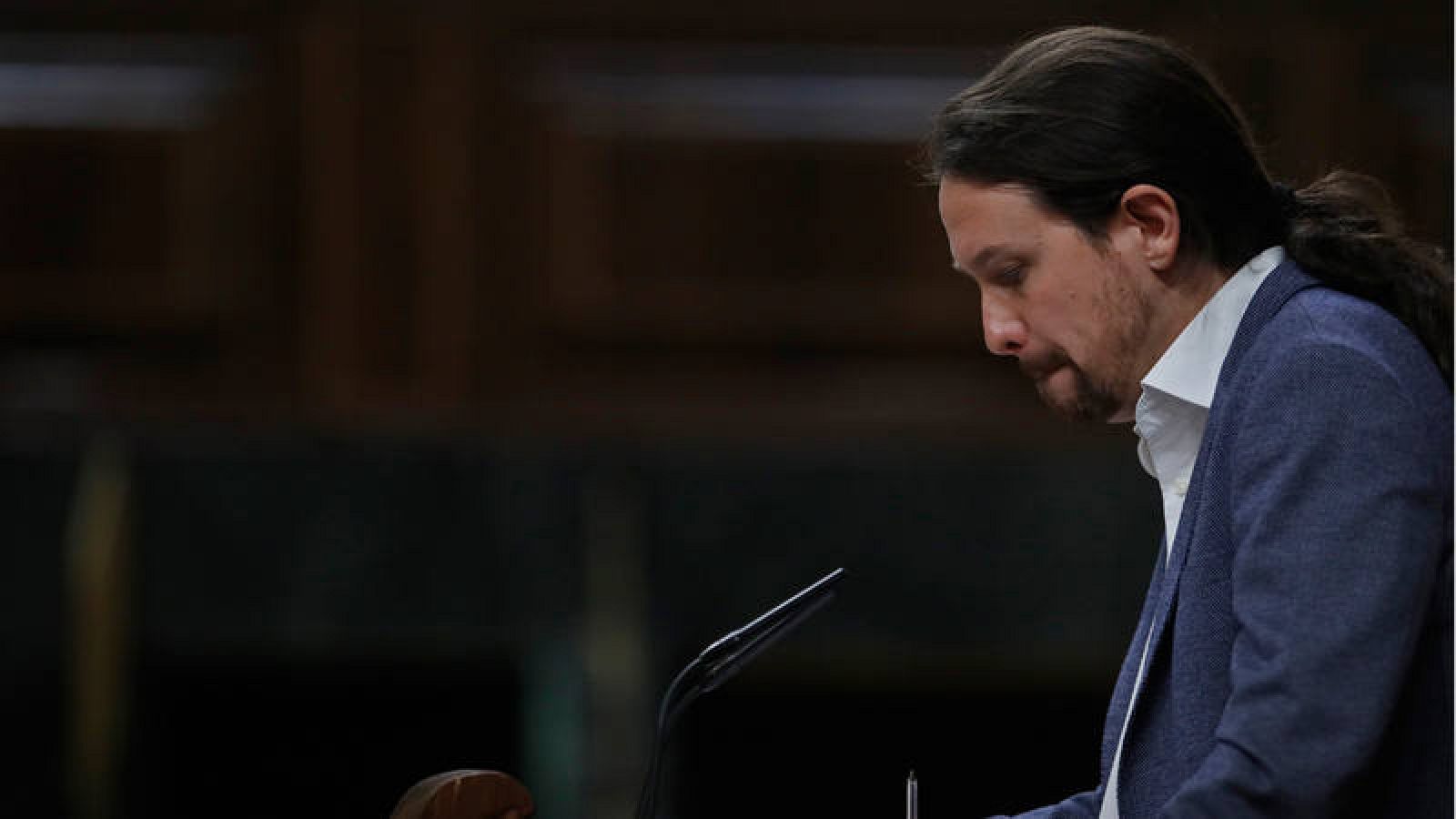 El líder de Podemos, Pablo Iglesias, candidato a la Presidencia del Gobierno en la moción de censura presentada por Unidos Podemos