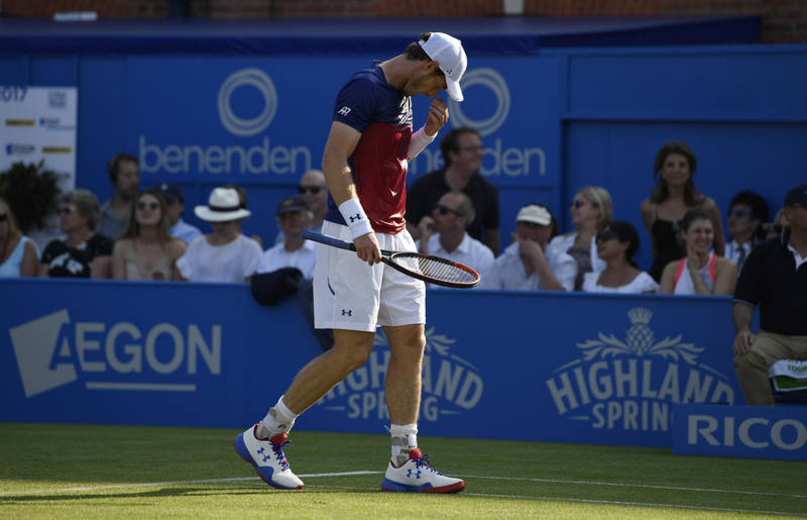 Murray tras perder ante el australiano Thompson.