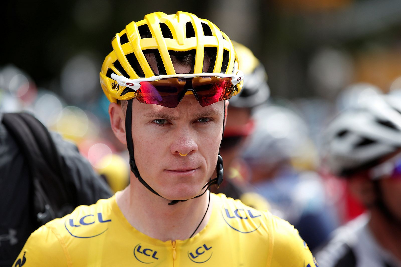 Froome, en la salida de la novena etapa