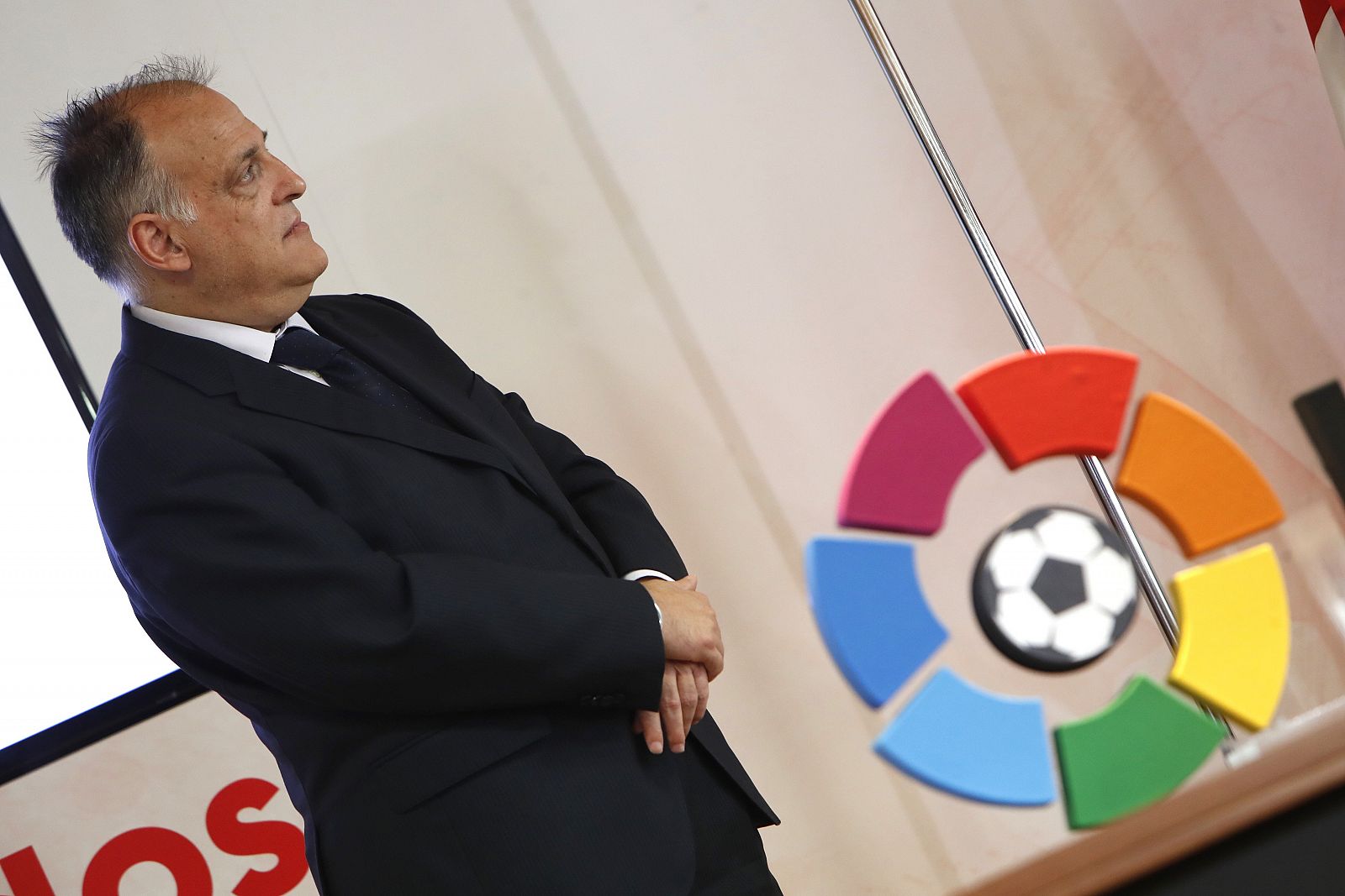 El presidente de la Liga de Fútbol Profesional, Javier Tebas.