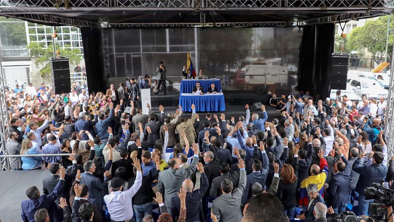 Vista del público que asiste a una sesión de la Asamblea Nacional de Venezuela en Caracas