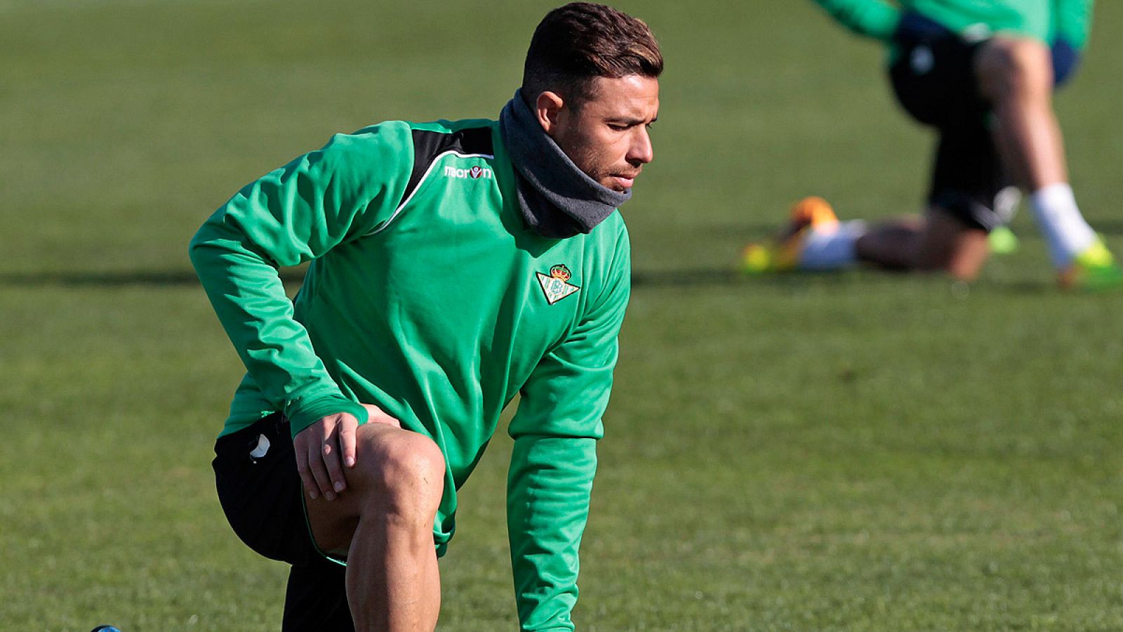 Rubén Castro, durante un entrenamiento con el Betis