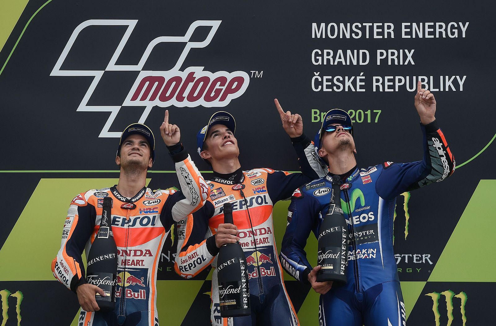 Márquez, Pedrosa y Viñales le han dedicado la carrera al fallecido Ángel Nieto.