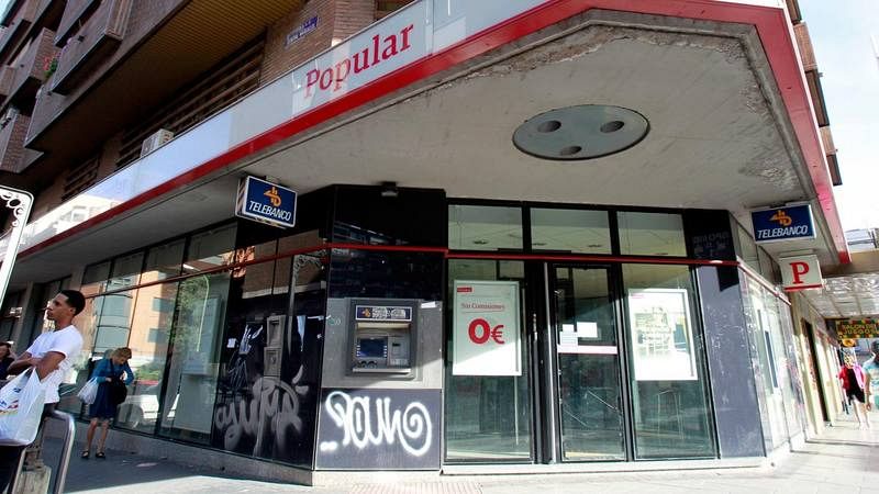 Antigua oficina del Banco Popular en el barrio de Tetuán, en Madrid.