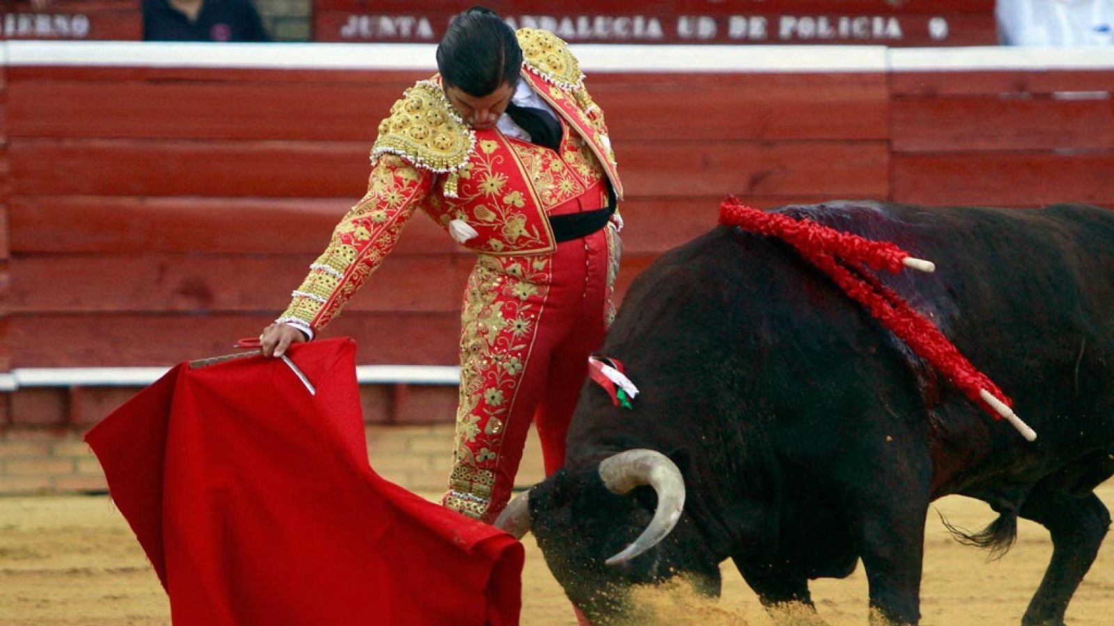 Imagen del torero 'Morante de la Puebla' en la Feria de Colombinas de Huelva