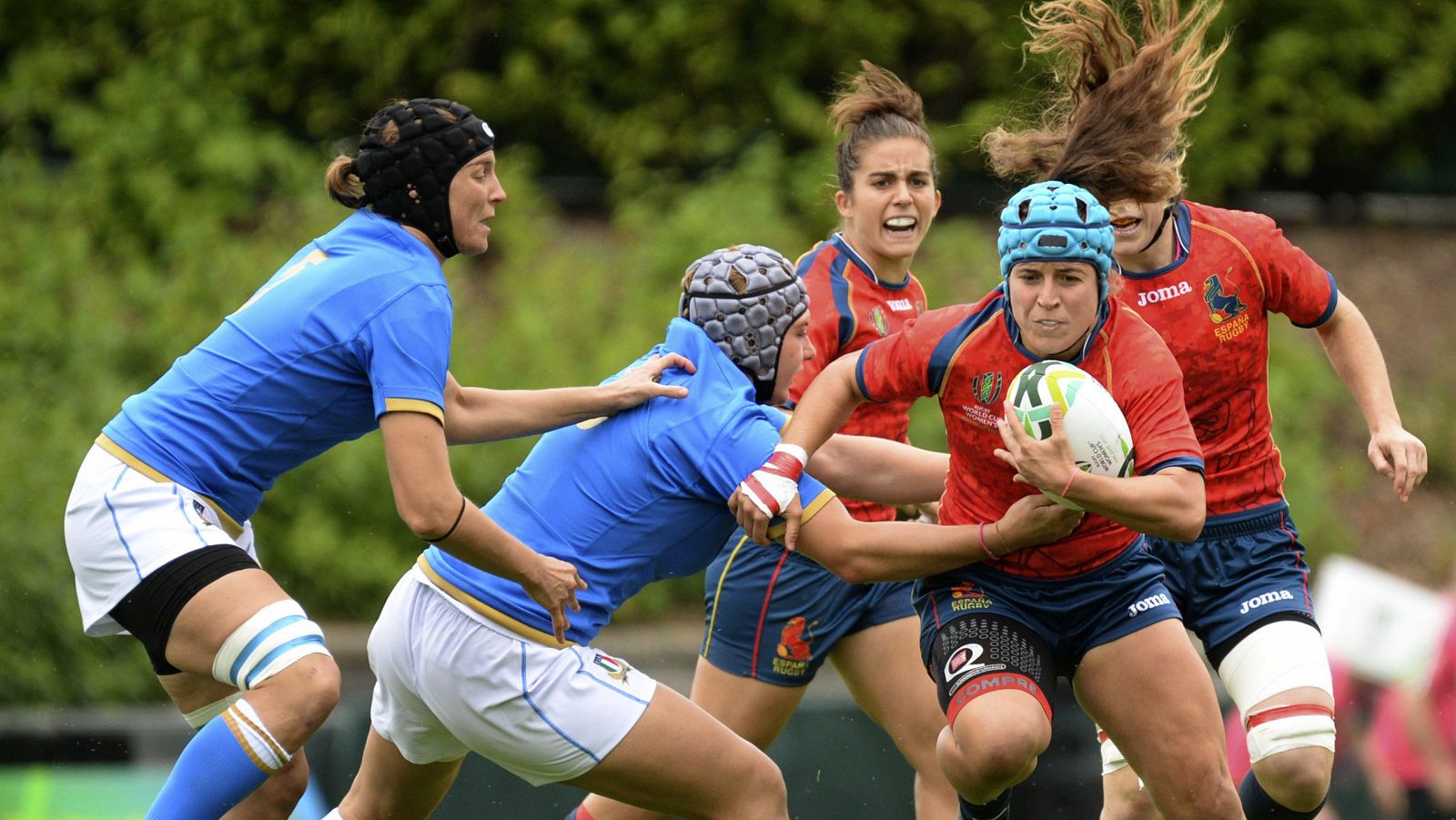 Imagen del partido España - Italia del Mundial de rugby femenino